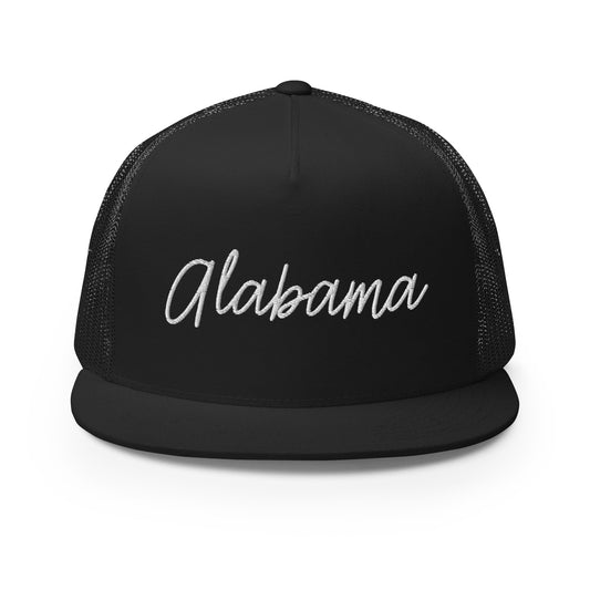 Alabama Retro Script High 5 Panel A-Frame Snapback Trucker Hat