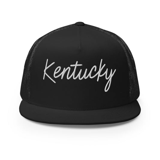 Kentucky Retro Script High 5 Panel A-Frame Snapback Trucker Hat