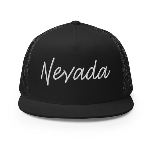 Nevada Retro Script High 5 Panel A-Frame Snapback Trucker Hat