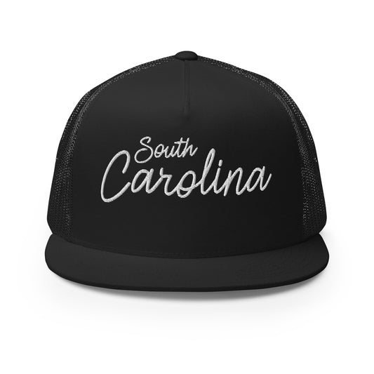 South Carolina Retro Script High 5 Panel A-Frame Snapback Trucker Hat