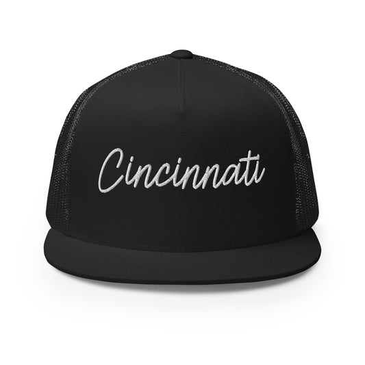 Cincinnati Retro Script High 5 Panel A-Frame Snapback Trucker Hat