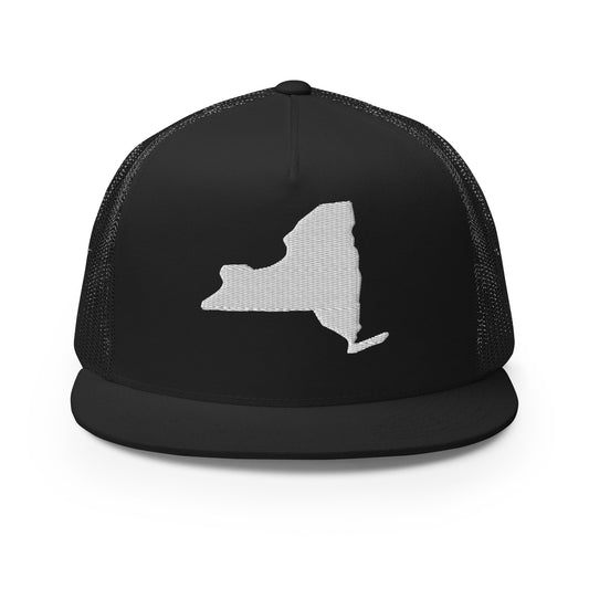 New York State Silhouette High 5 Panel A-Frame Snapback Trucker Hat