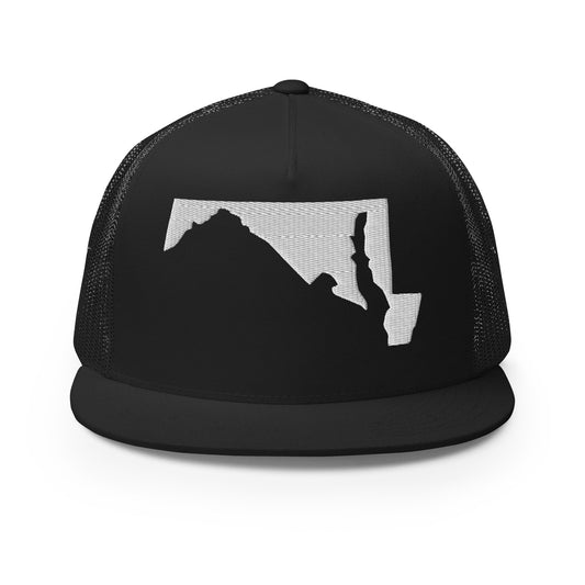 Maryland State Silhouette High 5 Panel A-Frame Snapback Trucker Hat