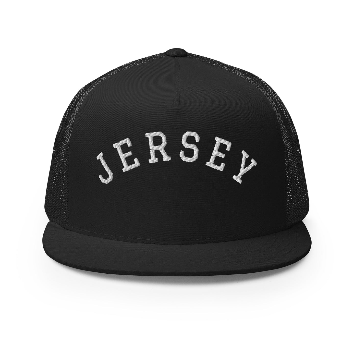 New Jersey "Jersey" Arch High 5 Panel A-Frame Snapback Trucker Hat