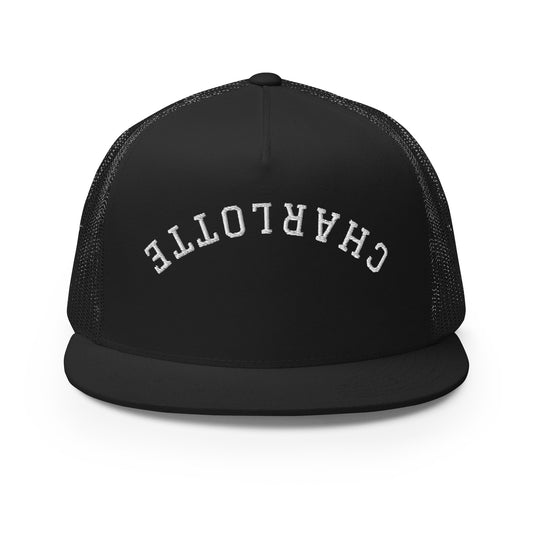 Charlotte Upside Down Arch High 5 Panel A-Frame Snapback Trucker Hat