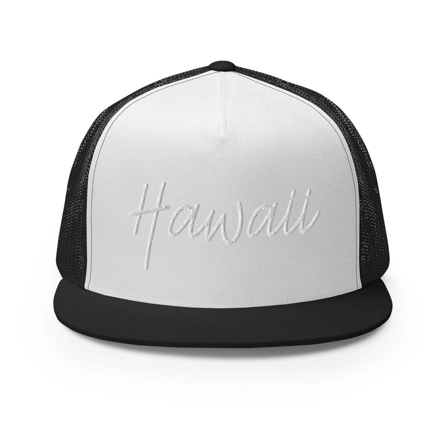 Hawaii Retro Script High 5 Panel A-Frame Snapback Trucker Hat