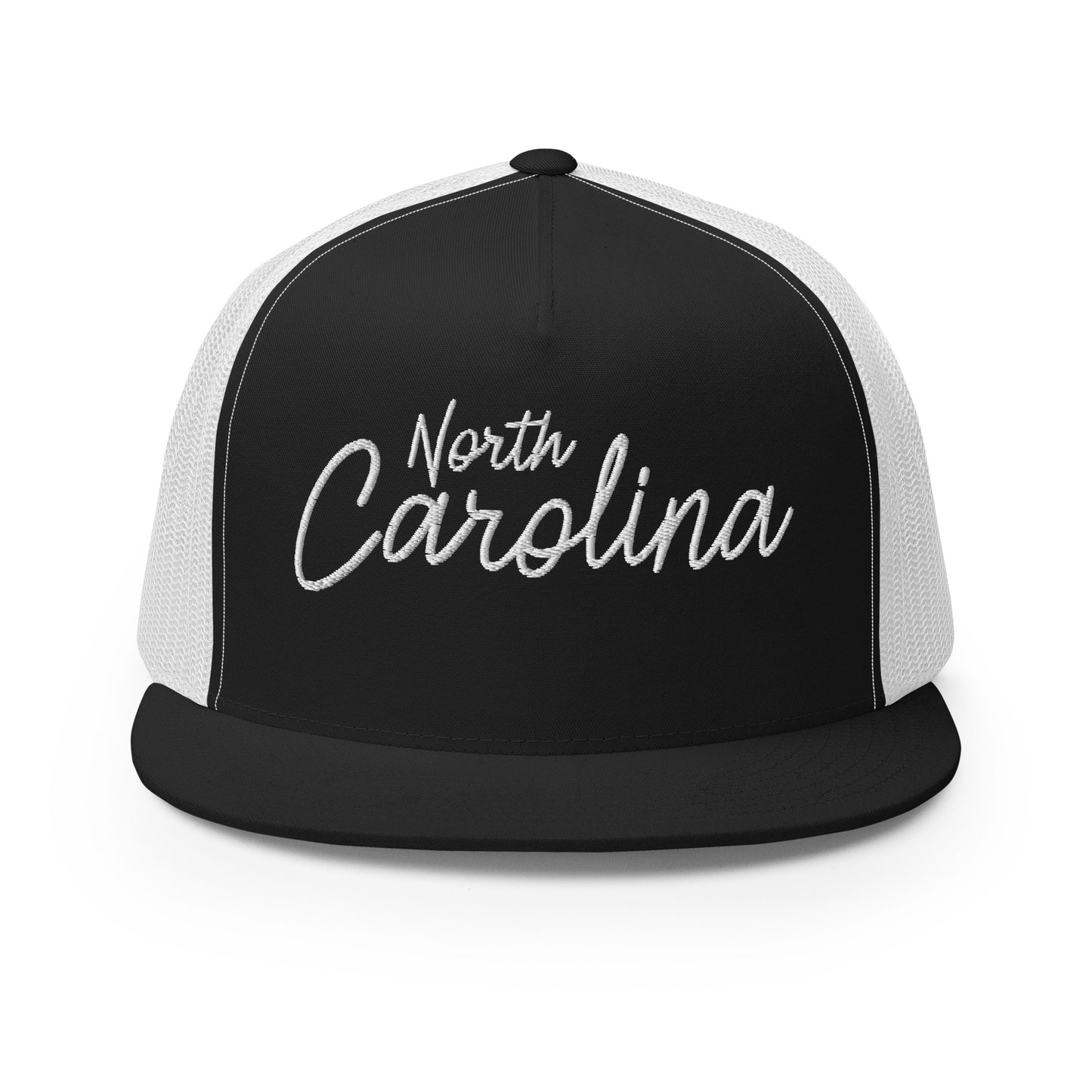 North Carolina Retro Script High 5 Panel A-Frame Snapback Trucker Hat