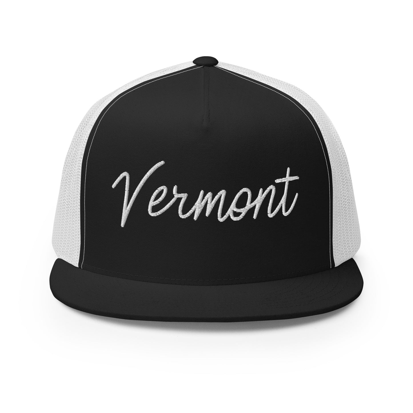 Vermont Retro Script High 5 Panel A-Frame Snapback Trucker Hat