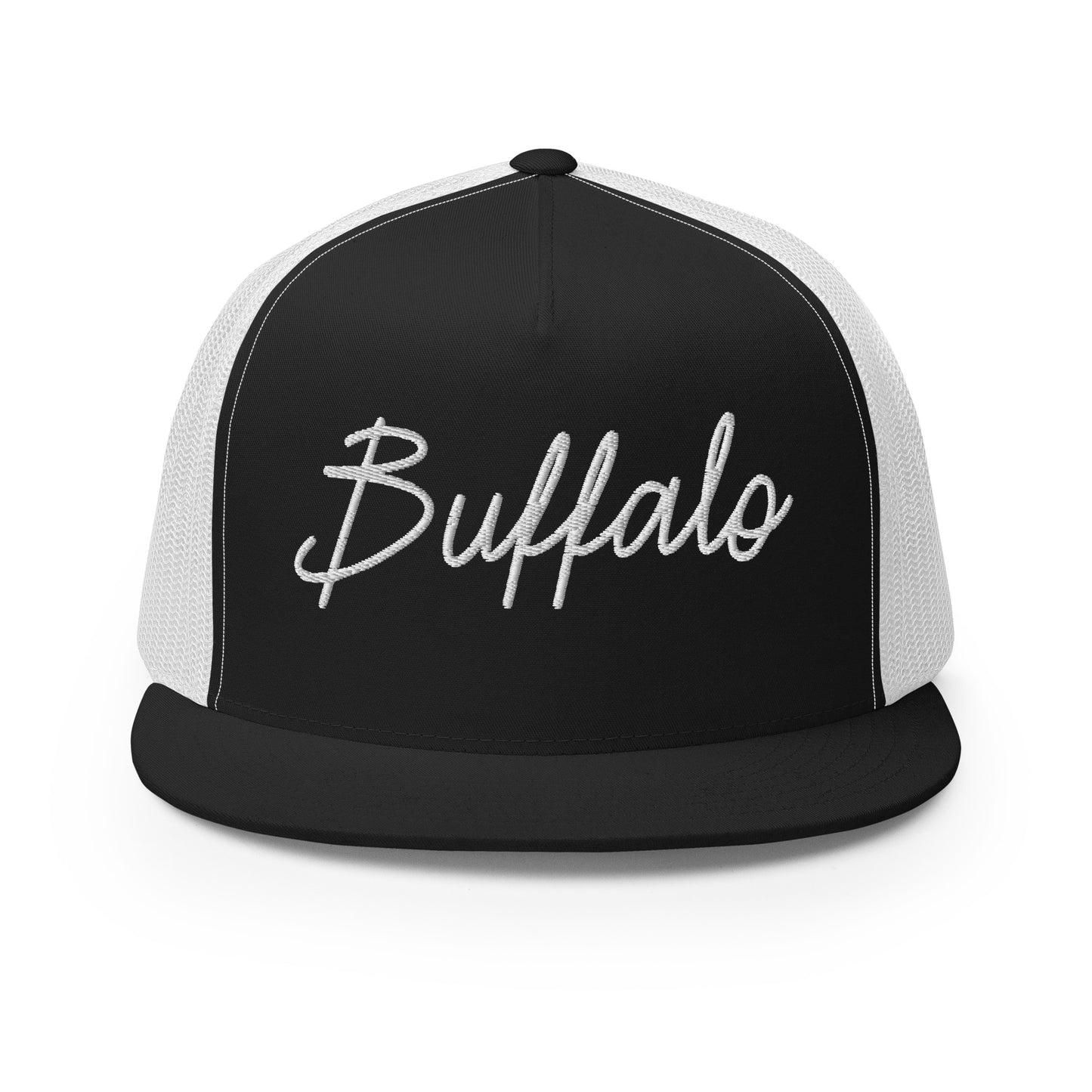 Buffalo Retro Script High 5 Panel A-Frame Snapback Trucker Hat