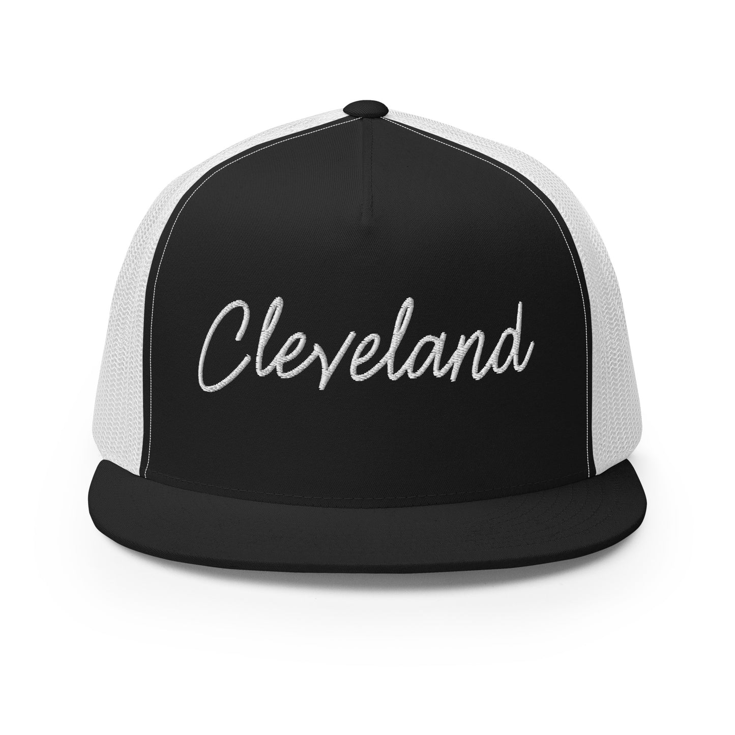 Cleveland Retro Script High 5 Panel A-Frame Snapback Trucker Hat