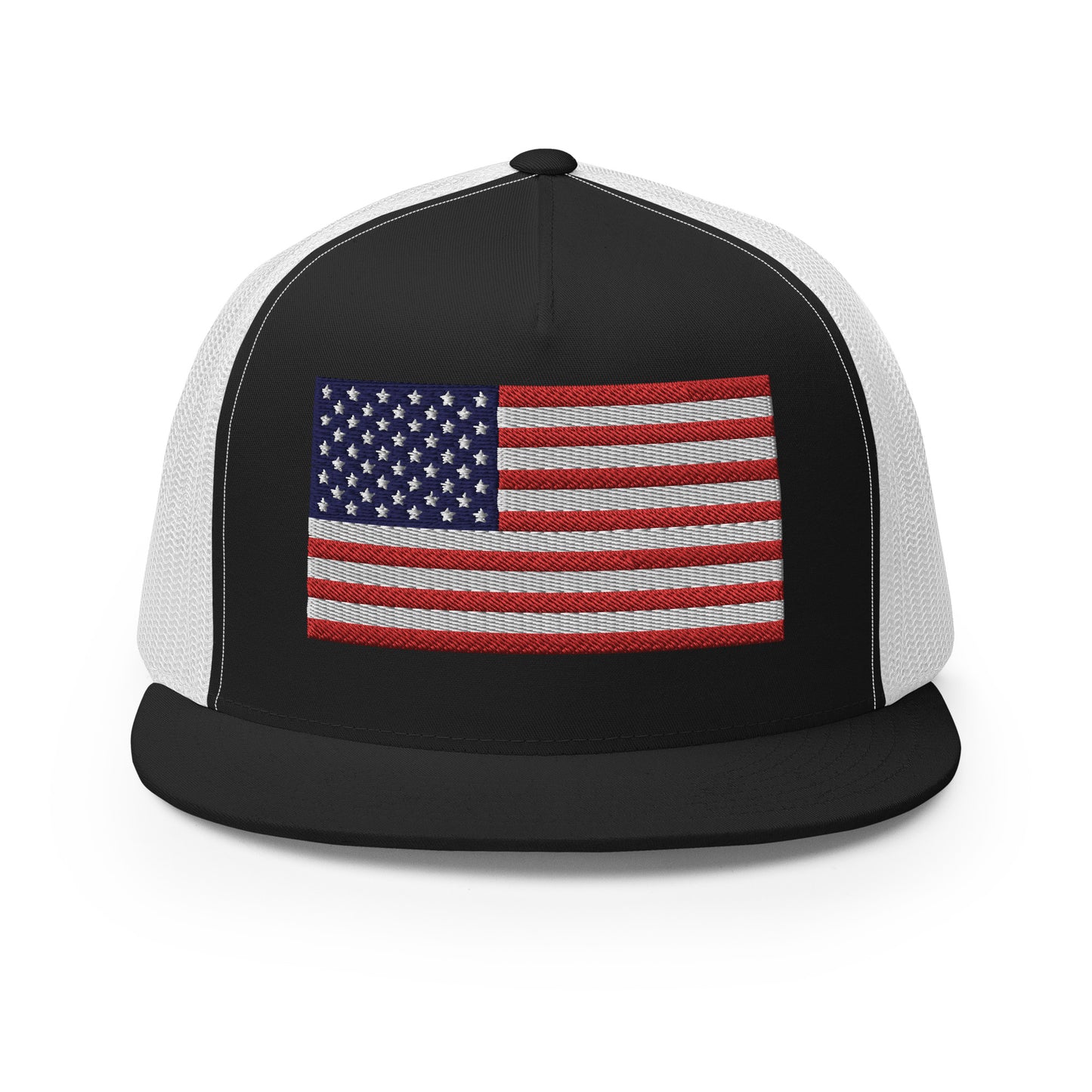 United States USA Flag High 5 Panel A-Frame Snapback Trucker Hat