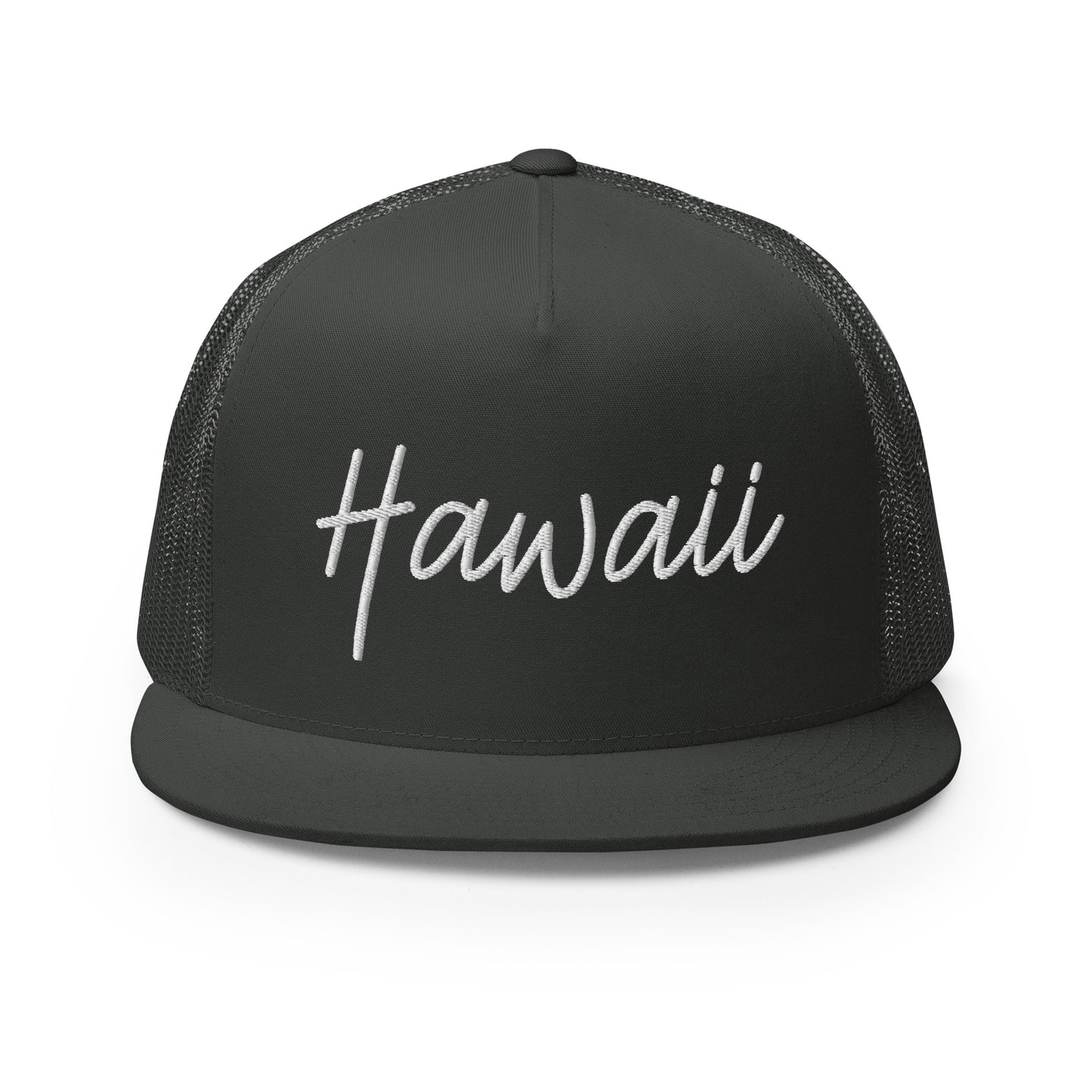 Hawaii Retro Script High 5 Panel A-Frame Snapback Trucker Hat