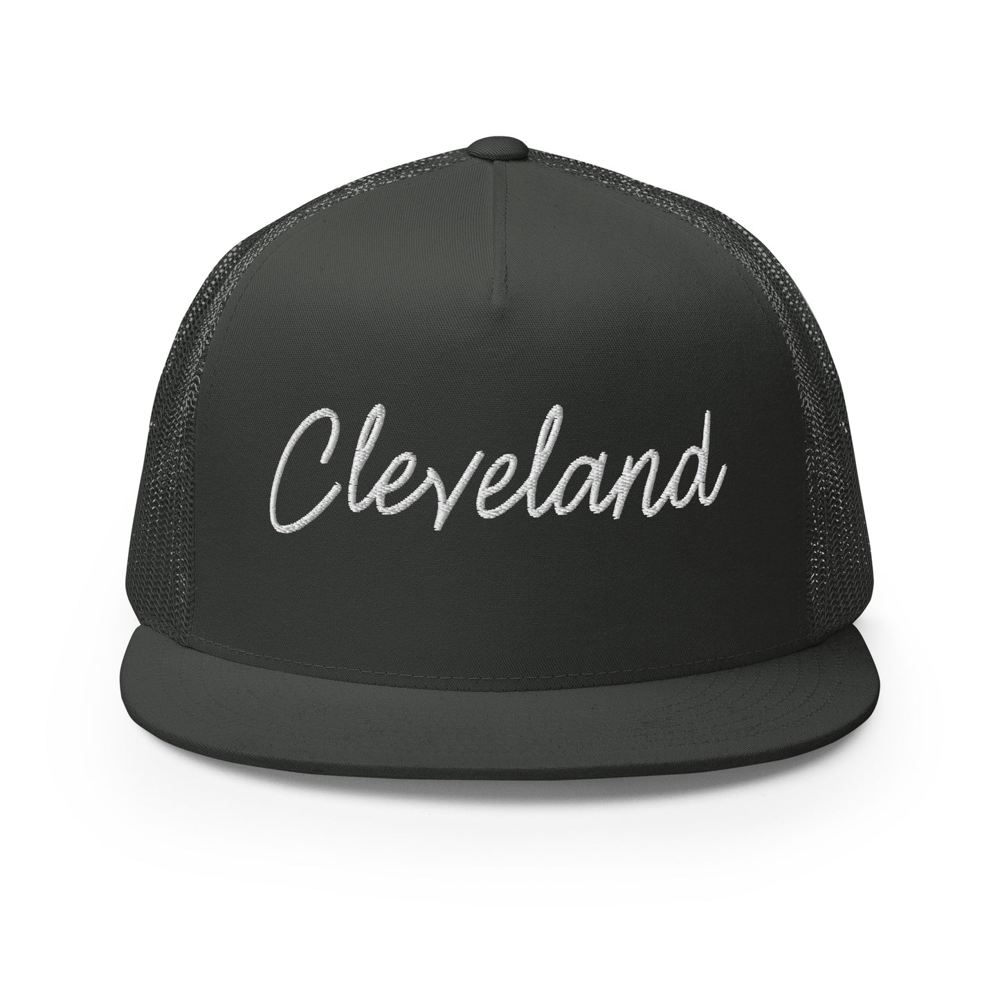 Cleveland Retro Script High 5 Panel A-Frame Snapback Trucker Hat