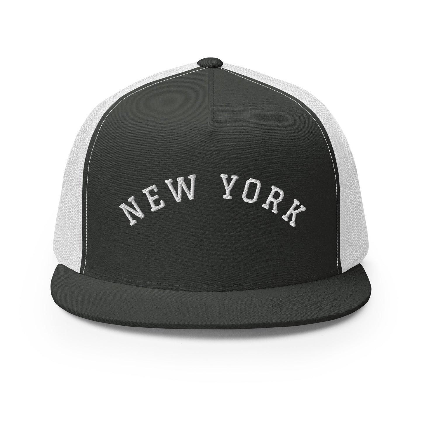 New York Arch High 5 Panel A-Frame Snapback Trucker Hat