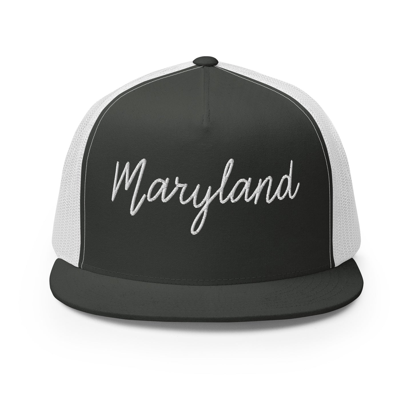 Maryland Retro Script High 5 Panel A-Frame Snapback Trucker Hat