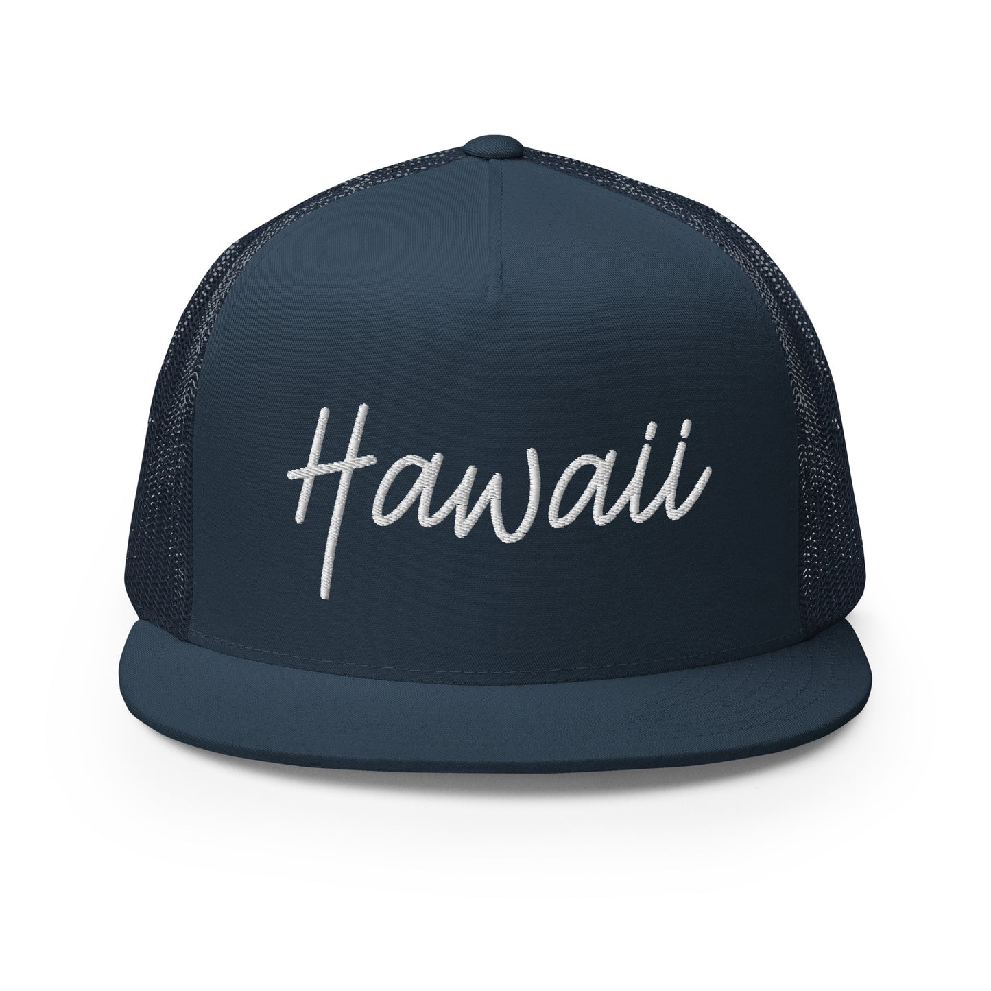 Hawaii Retro Script High 5 Panel A-Frame Snapback Trucker Hat