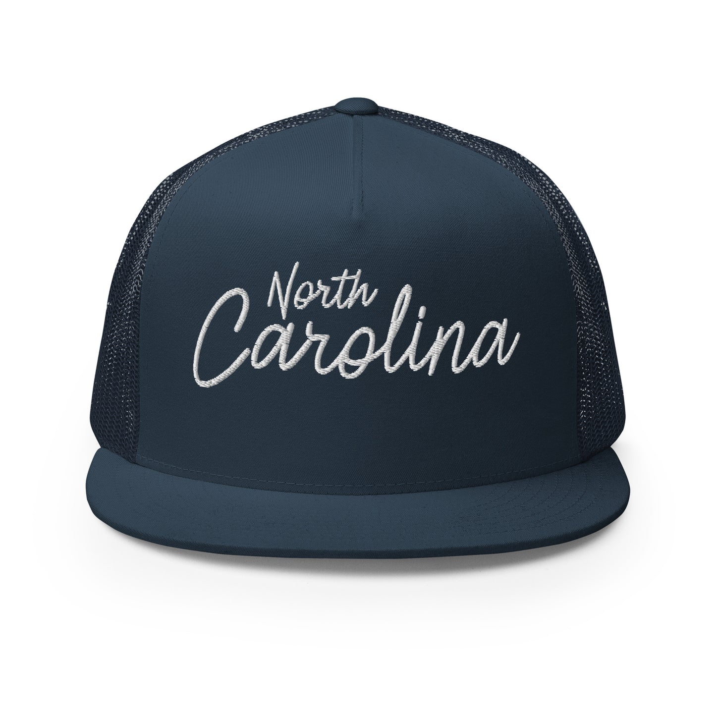 North Carolina Retro Script High 5 Panel A-Frame Snapback Trucker Hat