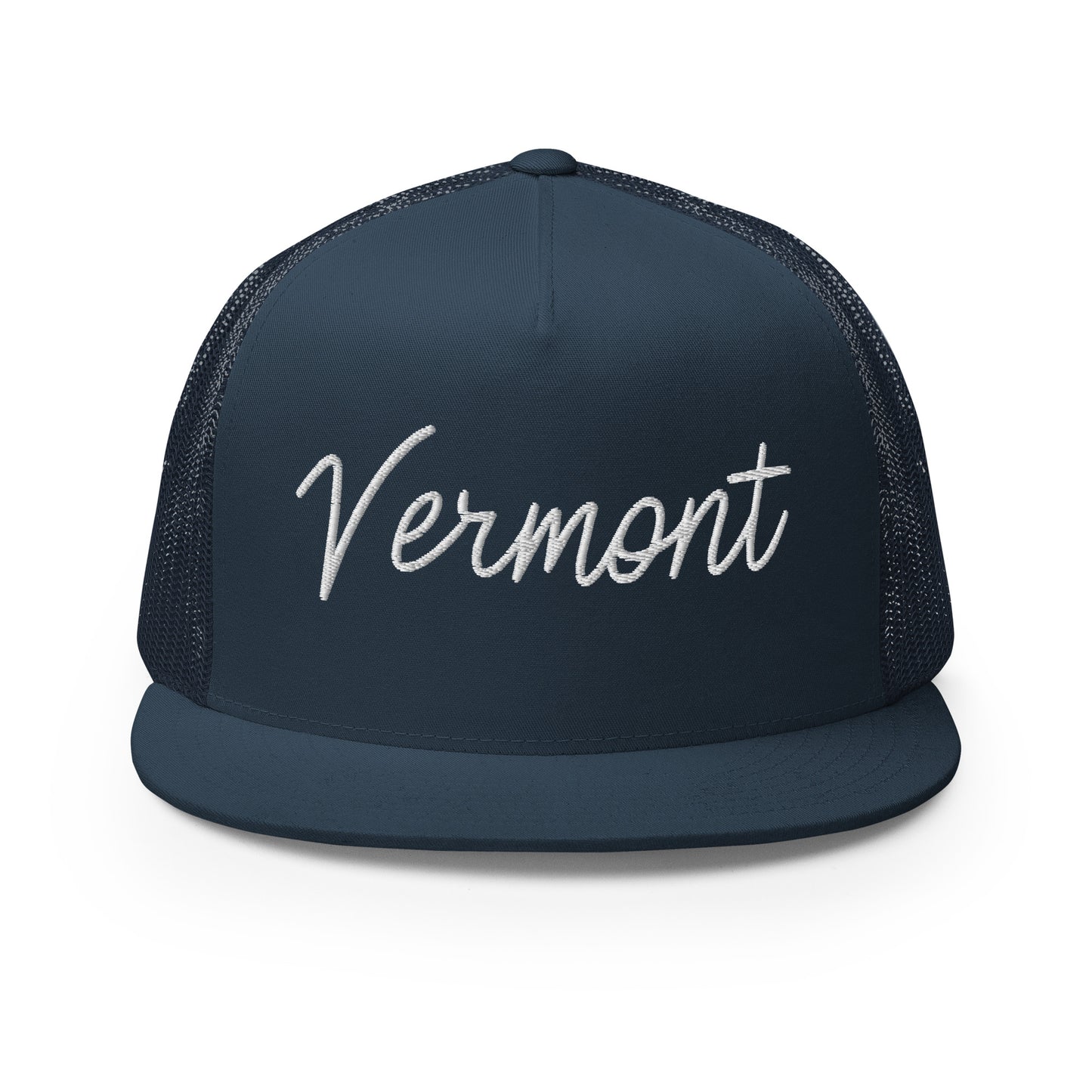 Vermont Retro Script High 5 Panel A-Frame Snapback Trucker Hat