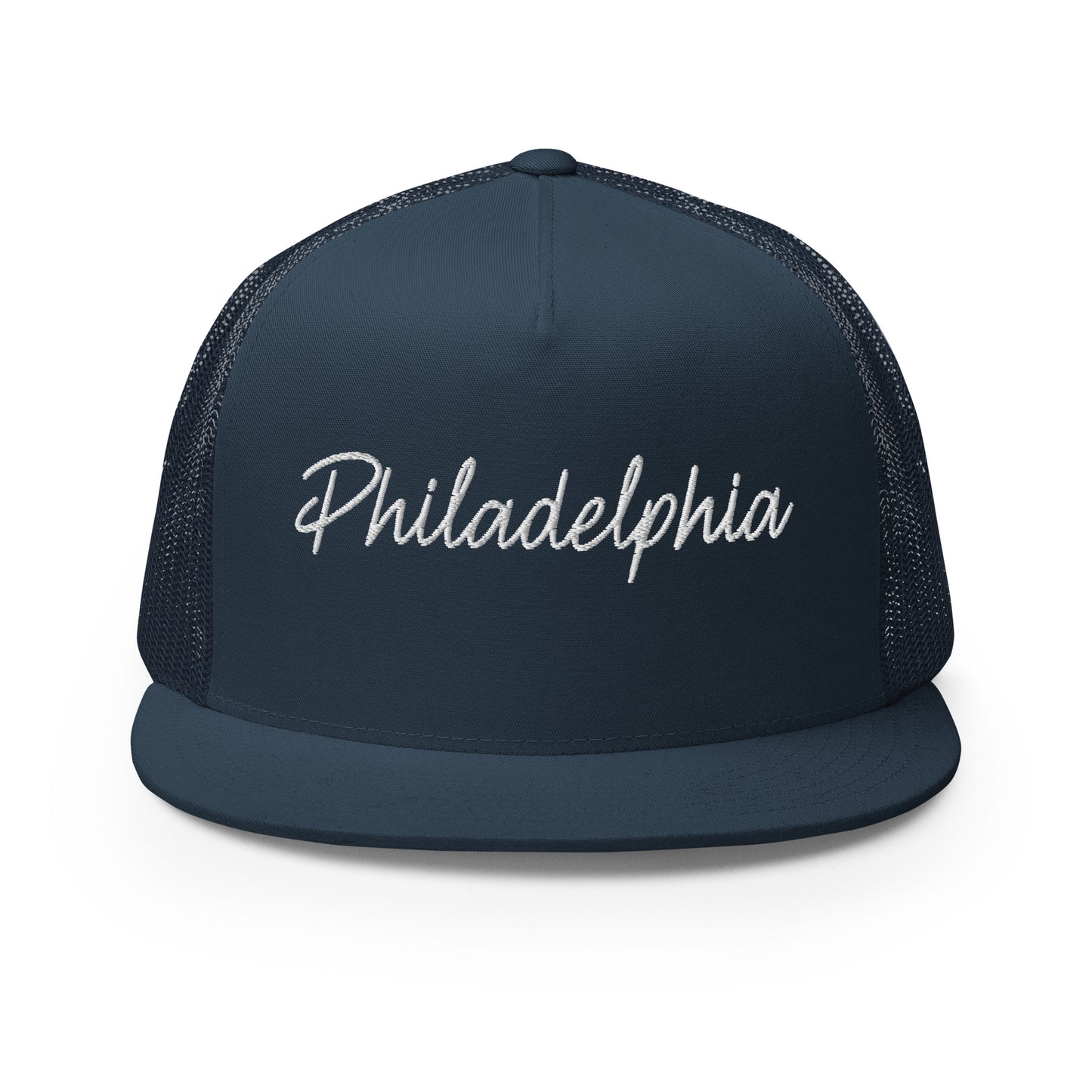 Philadelphia Retro Script High 5 Panel A-Frame Snapback Trucker Hat