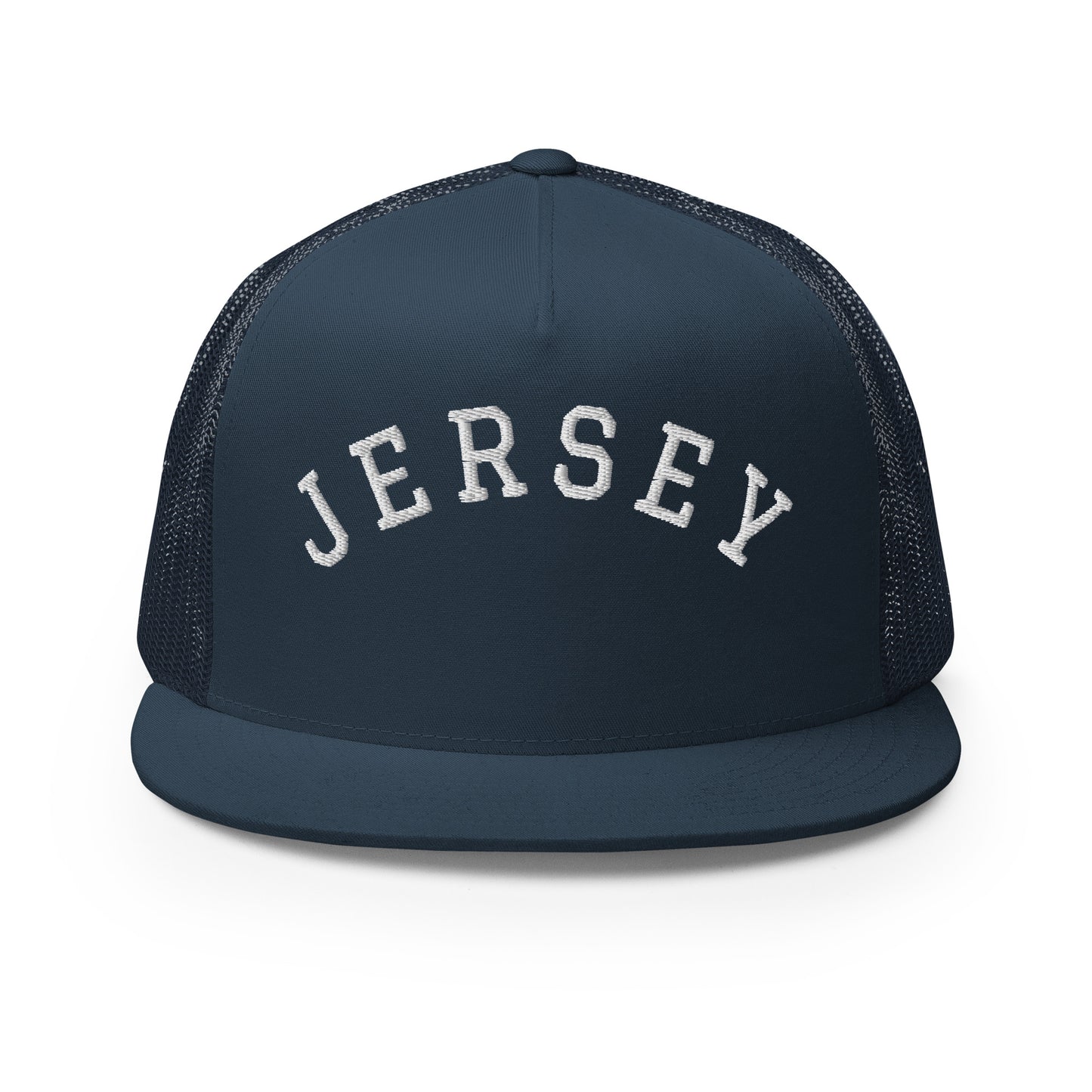 New Jersey "Jersey" Arch High 5 Panel A-Frame Snapback Trucker Hat