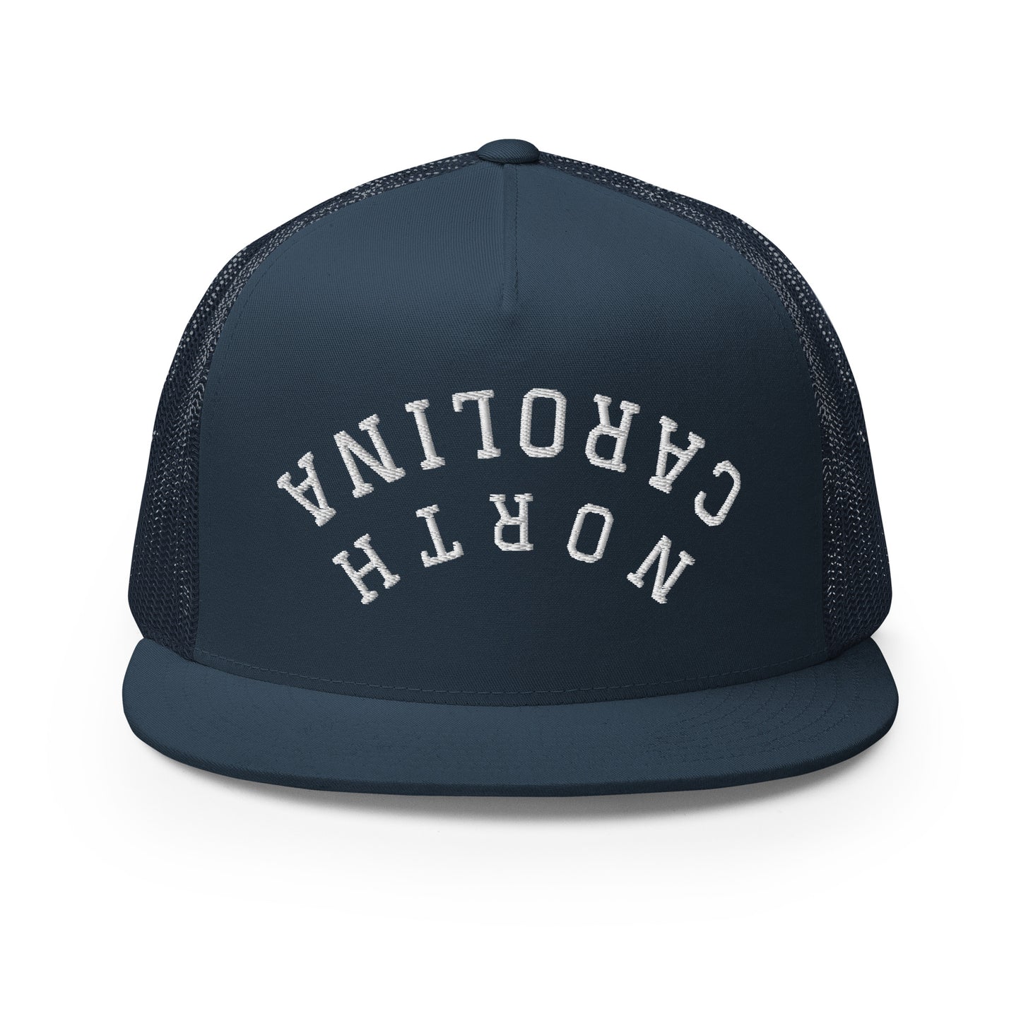 North Carolina Upside Down Arch High 5 Panel A-Frame Snapback Trucker Hat