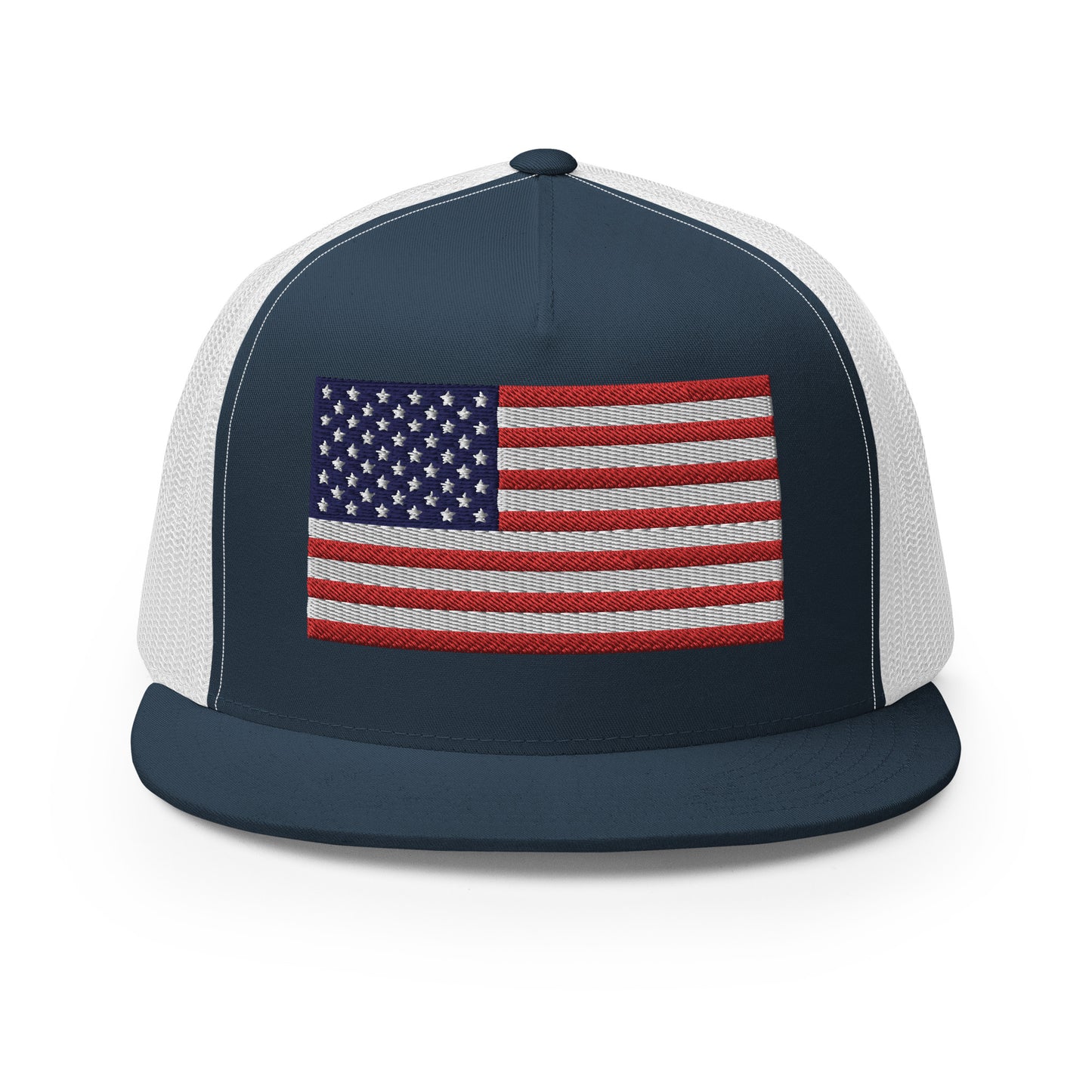 United States USA Flag High 5 Panel A-Frame Snapback Trucker Hat