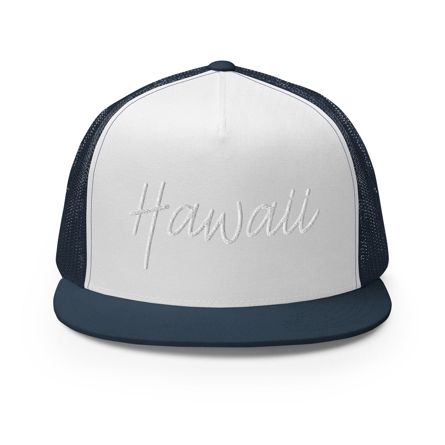 Hawaii Retro Script High 5 Panel A-Frame Snapback Trucker Hat