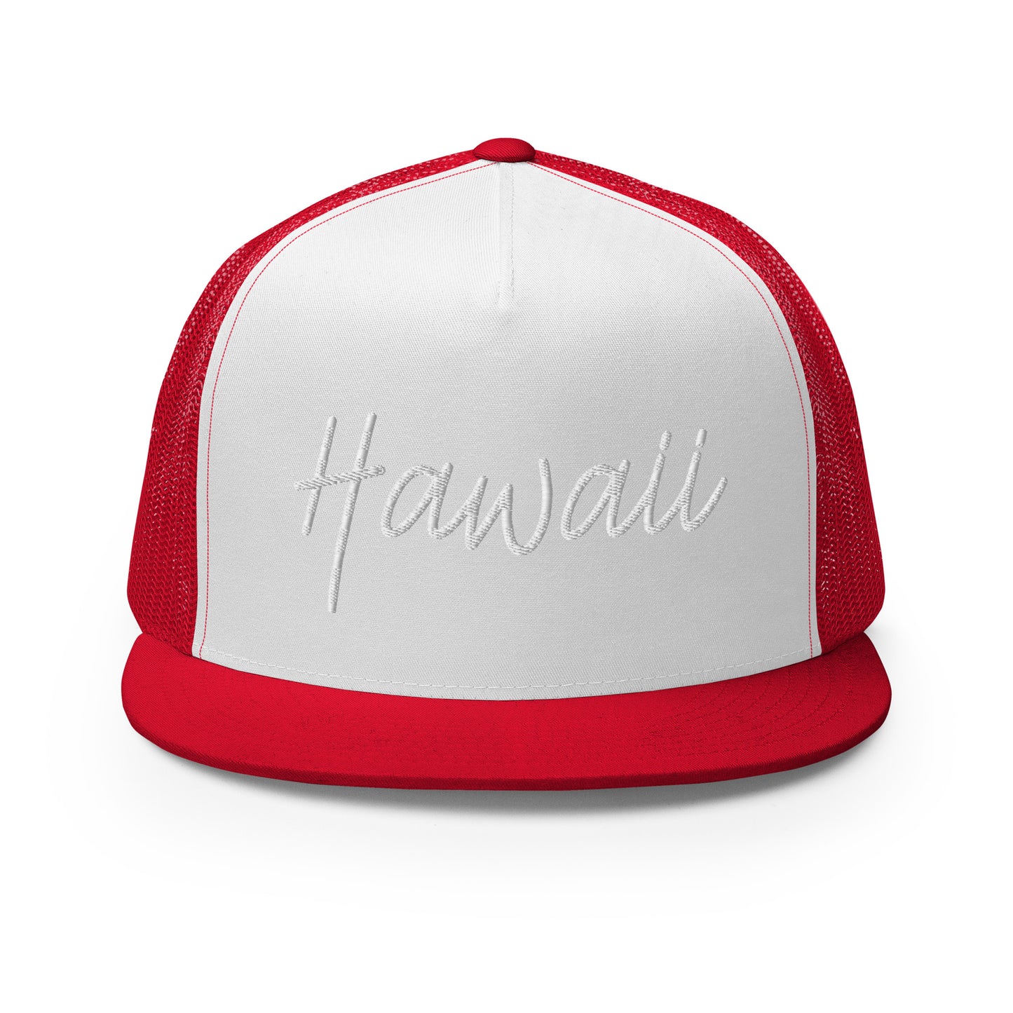 Hawaii Retro Script High 5 Panel A-Frame Snapback Trucker Hat