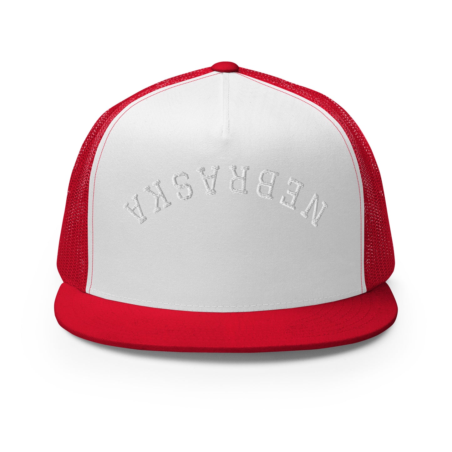 Nebraska Upside Down Arch High 5 Panel A-Frame Snapback Trucker Hat