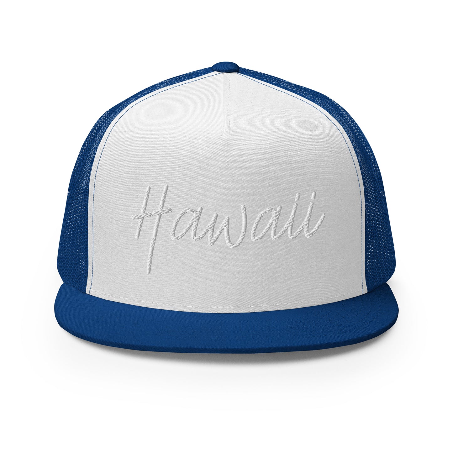 Hawaii Retro Script High 5 Panel A-Frame Snapback Trucker Hat