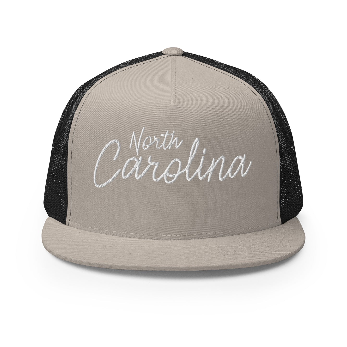 North Carolina Retro Script High 5 Panel A-Frame Snapback Trucker Hat