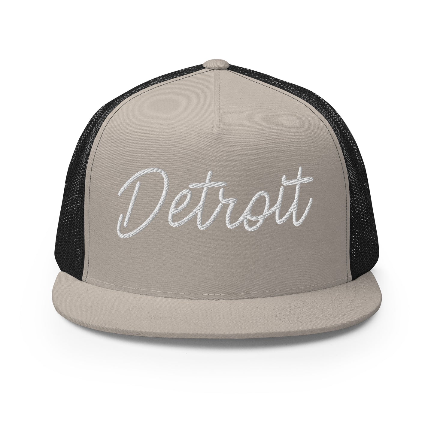 Detroit Retro Script High 5 Panel A-Frame Snapback Trucker Hat