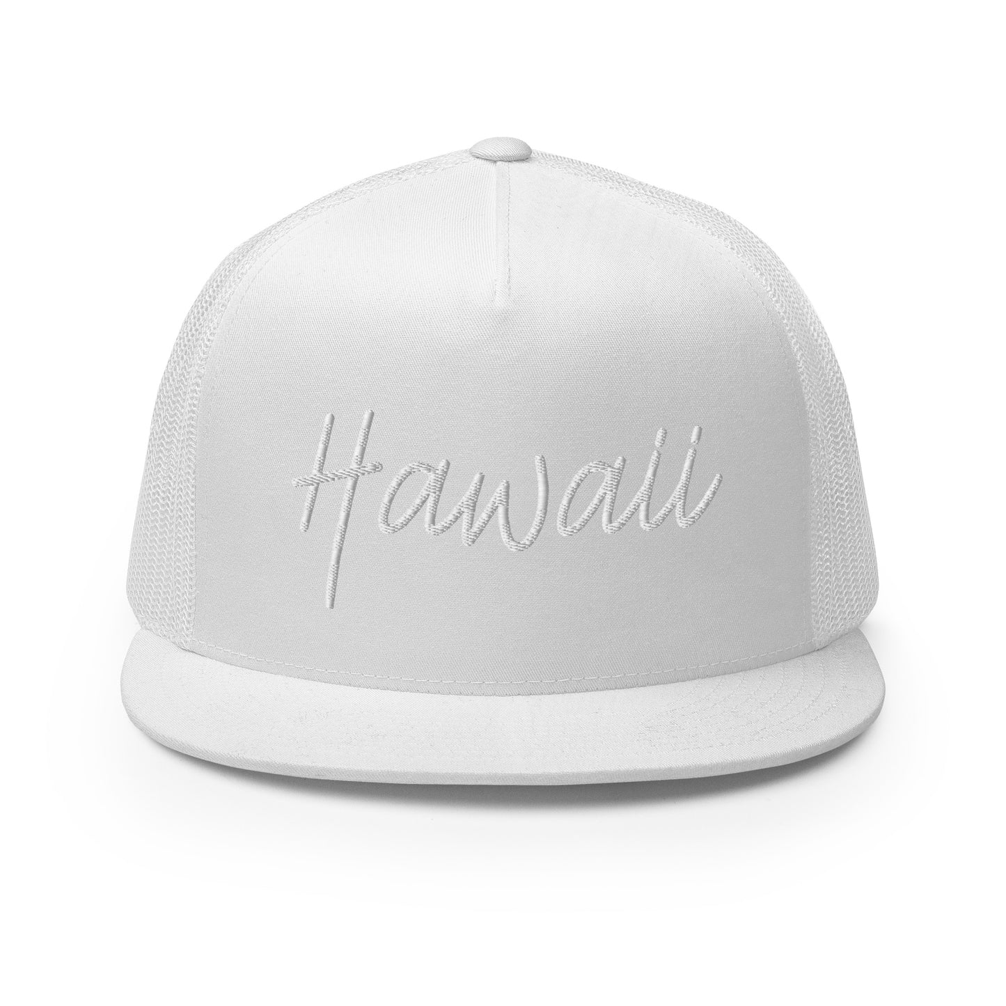 Hawaii Retro Script High 5 Panel A-Frame Snapback Trucker Hat