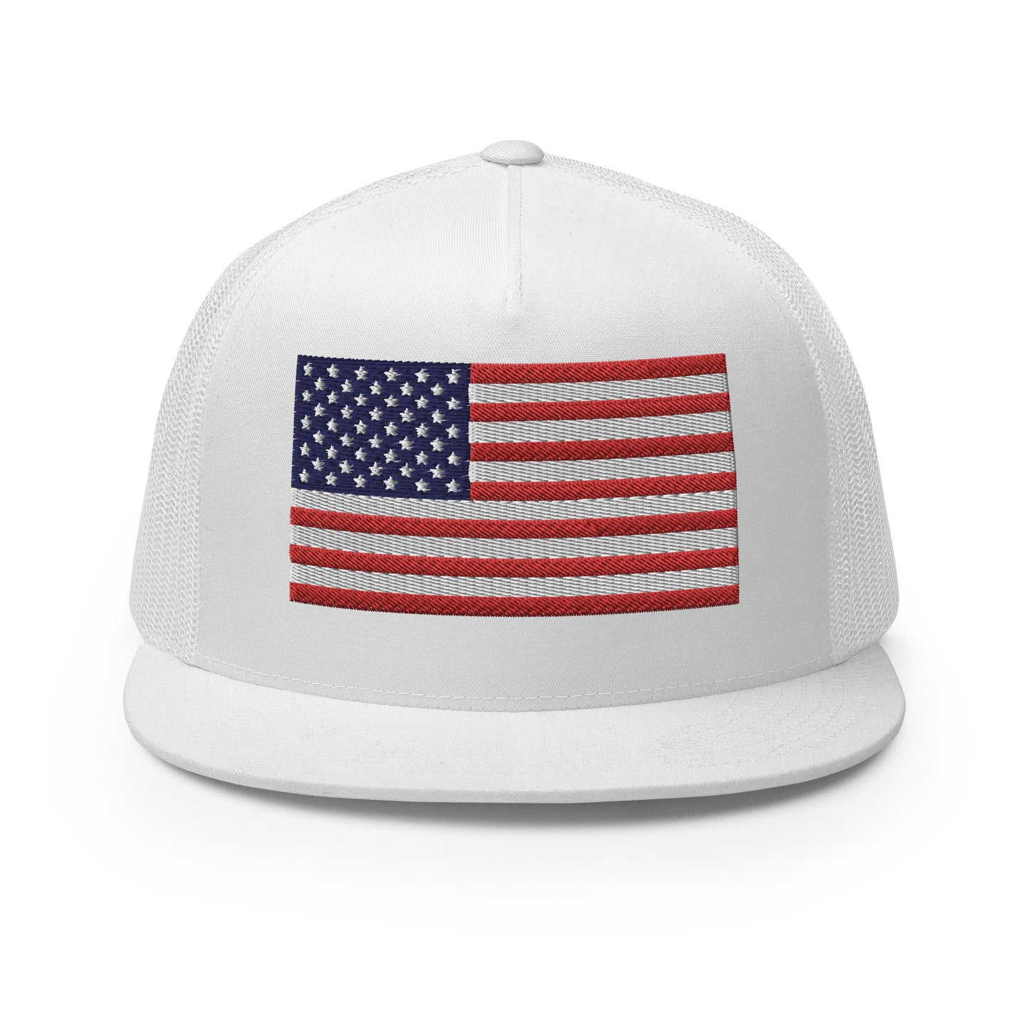 United States USA Flag High 5 Panel A-Frame Snapback Trucker Hat