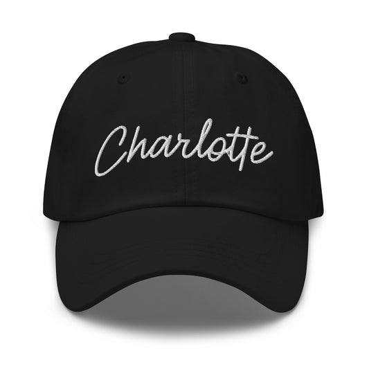 Charlotte Retro Script Dad Hat