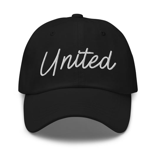 United States USA "United" Retro Script Dad Hat