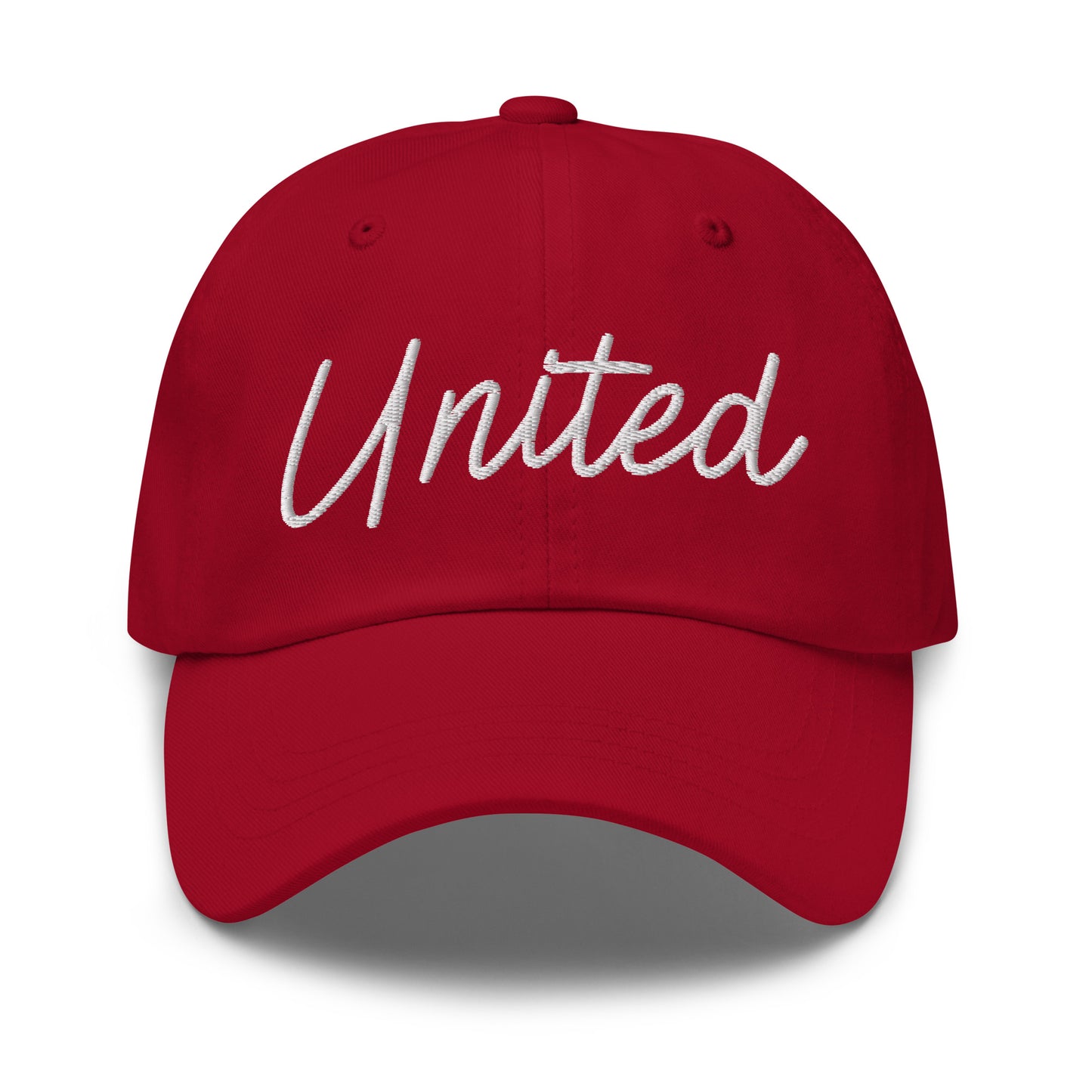 United States USA "United" Retro Script Dad Hat