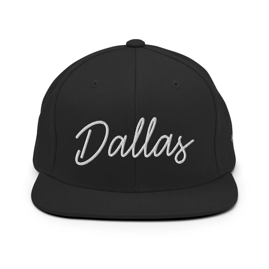 Dallas Retro Script 6 Panel Snapback Hat