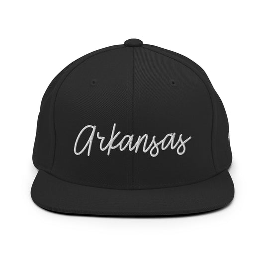 Arkansas Retro Script 6 Panel Snapback Hat