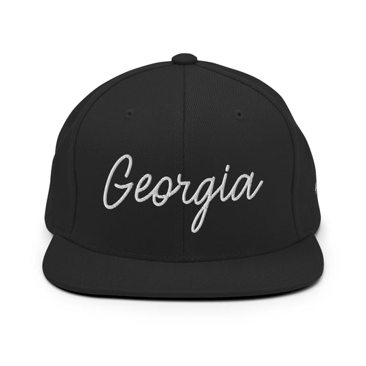 Georgia Retro Script 6 Panel Snapback Hat