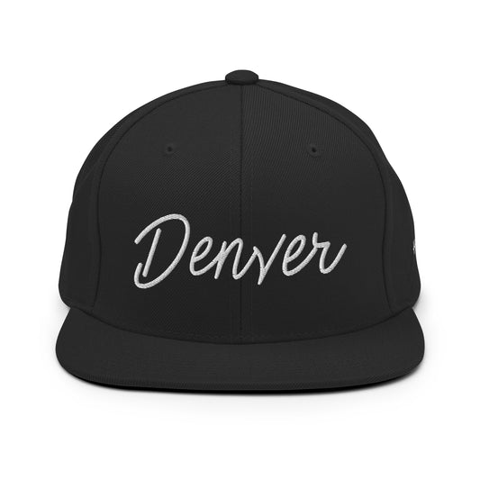 Denver Retro Script 6 Panel Snapback Hat