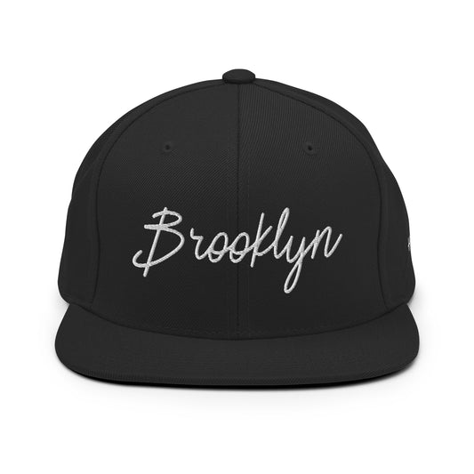 Brooklyn Retro Script 6 Panel Snapback Hat