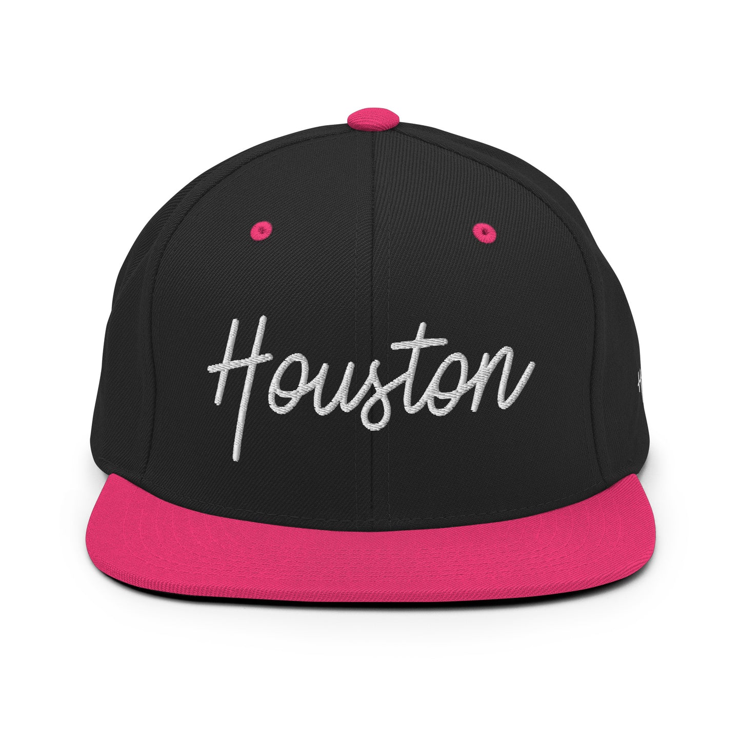 Houston Retro Script 6 Panel Snapback Hat