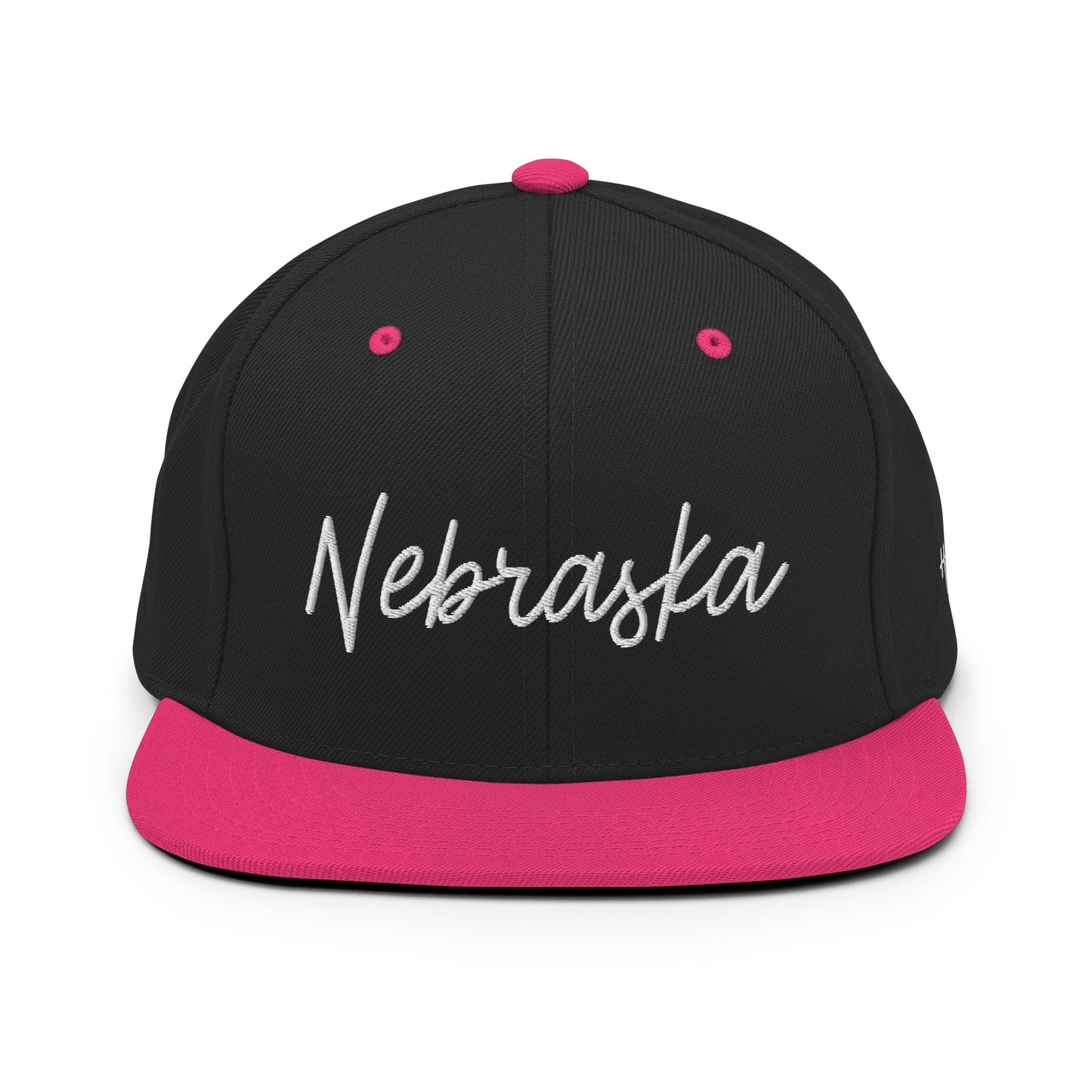 Nebraska Retro Script 6 Panel Snapback Hat