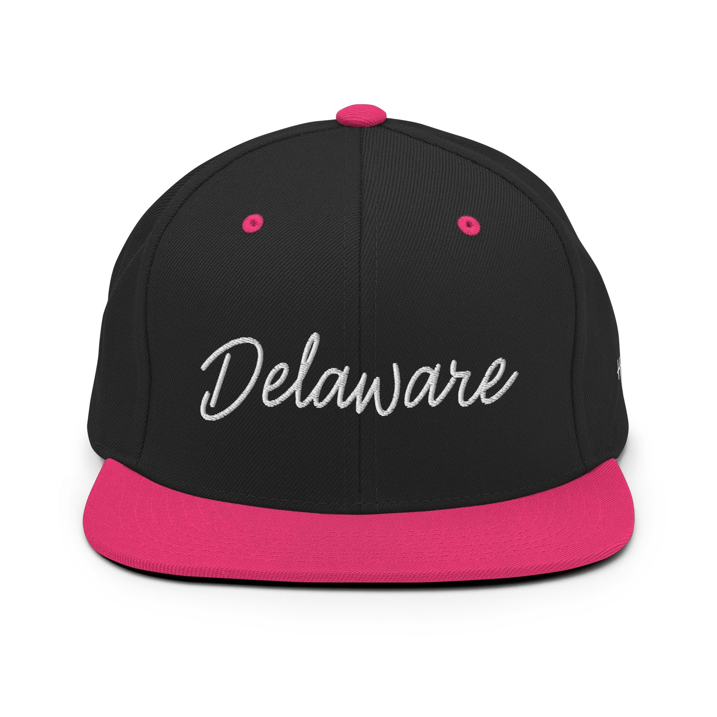 Delaware Retro Script 6 Panel Snapback Hat