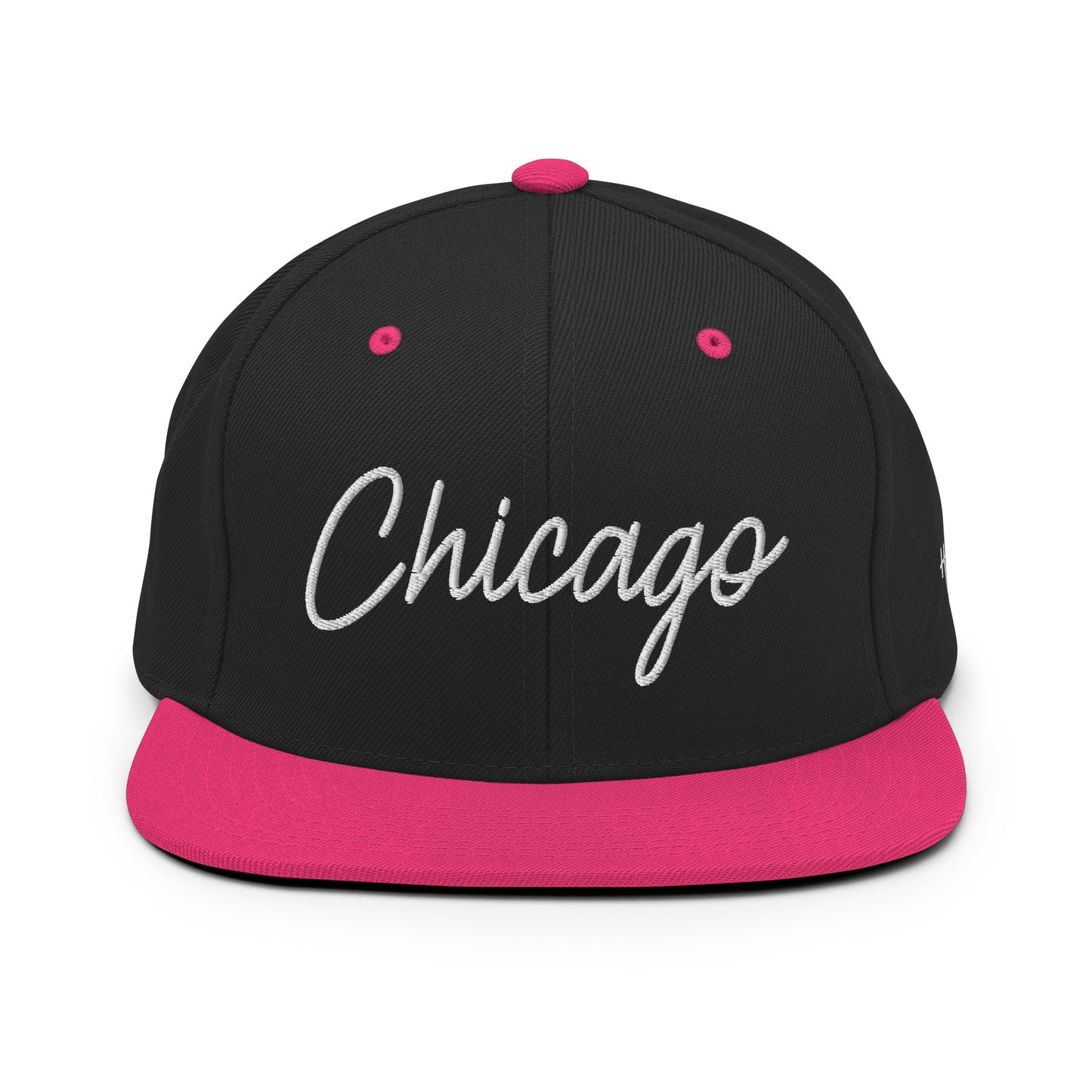 Chicago Retro Script 6 Panel Snapback Hat