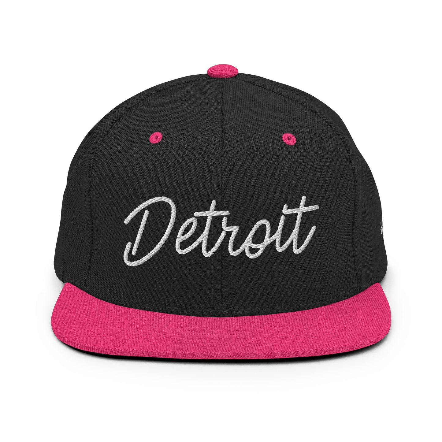 Detroit Retro Script 6 Panel Snapback Hat