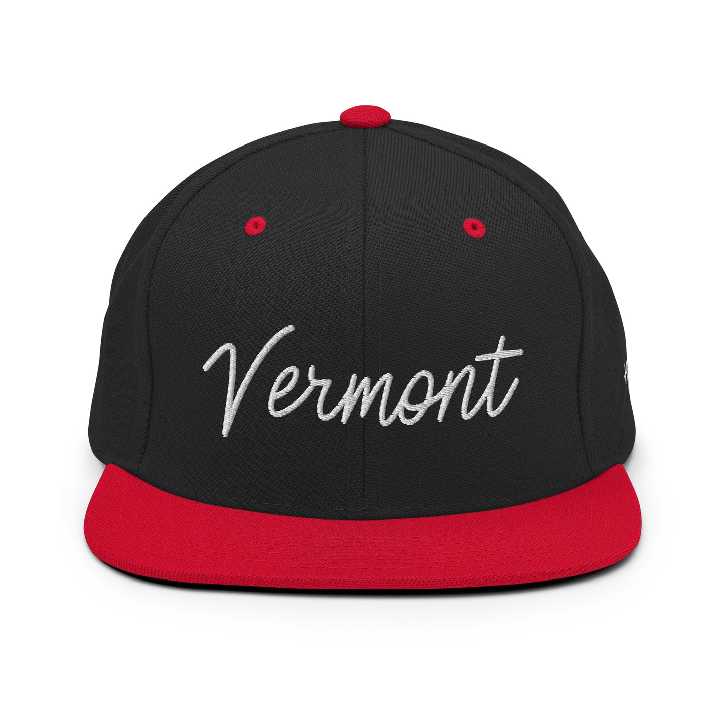 Vermont Retro Script 6 Panel Snapback Hat