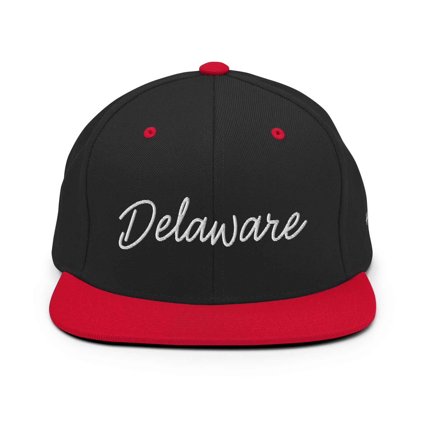 Delaware Retro Script 6 Panel Snapback Hat