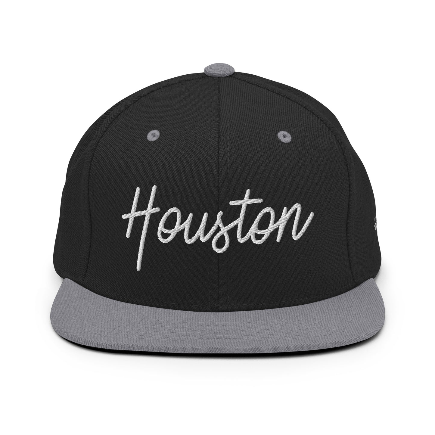 Houston Retro Script 6 Panel Snapback Hat